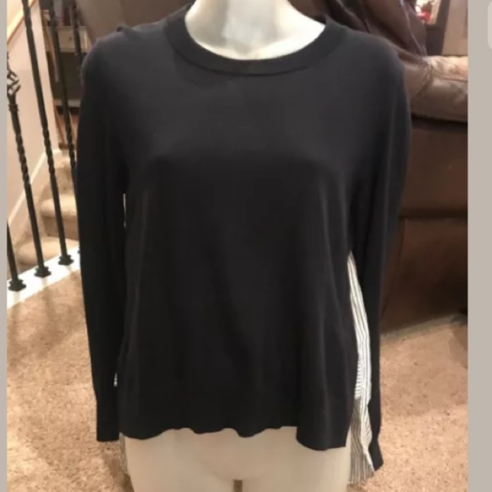 Madewell S Blue Striped High Lo Sweater Top Guc